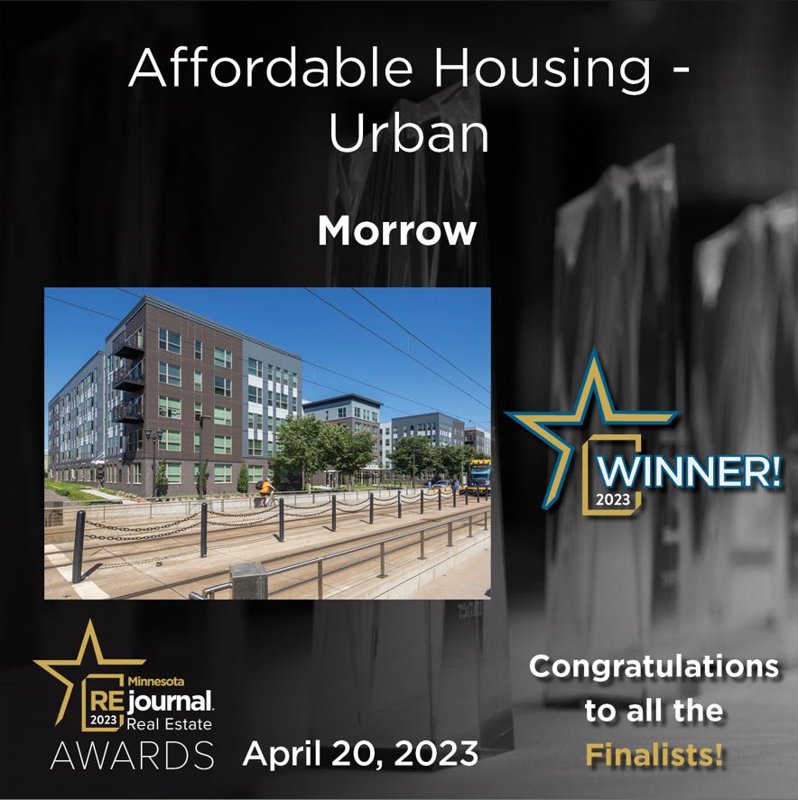 blog post WINNER! MN Real Estate Journal - 2023 Affordable Housing - Urban (Morrow Apartments) image